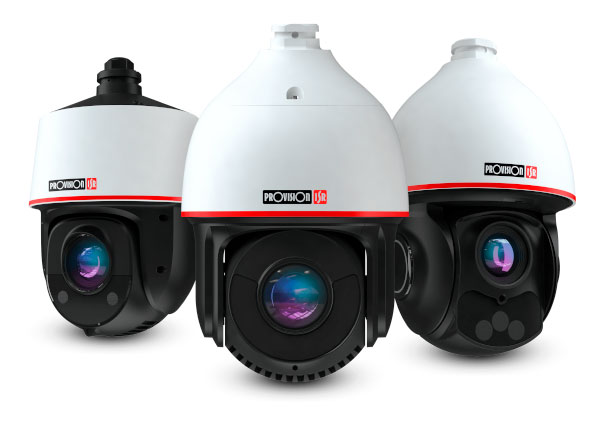 Imagem de três câmeras tipo PTZ da Provision ISR