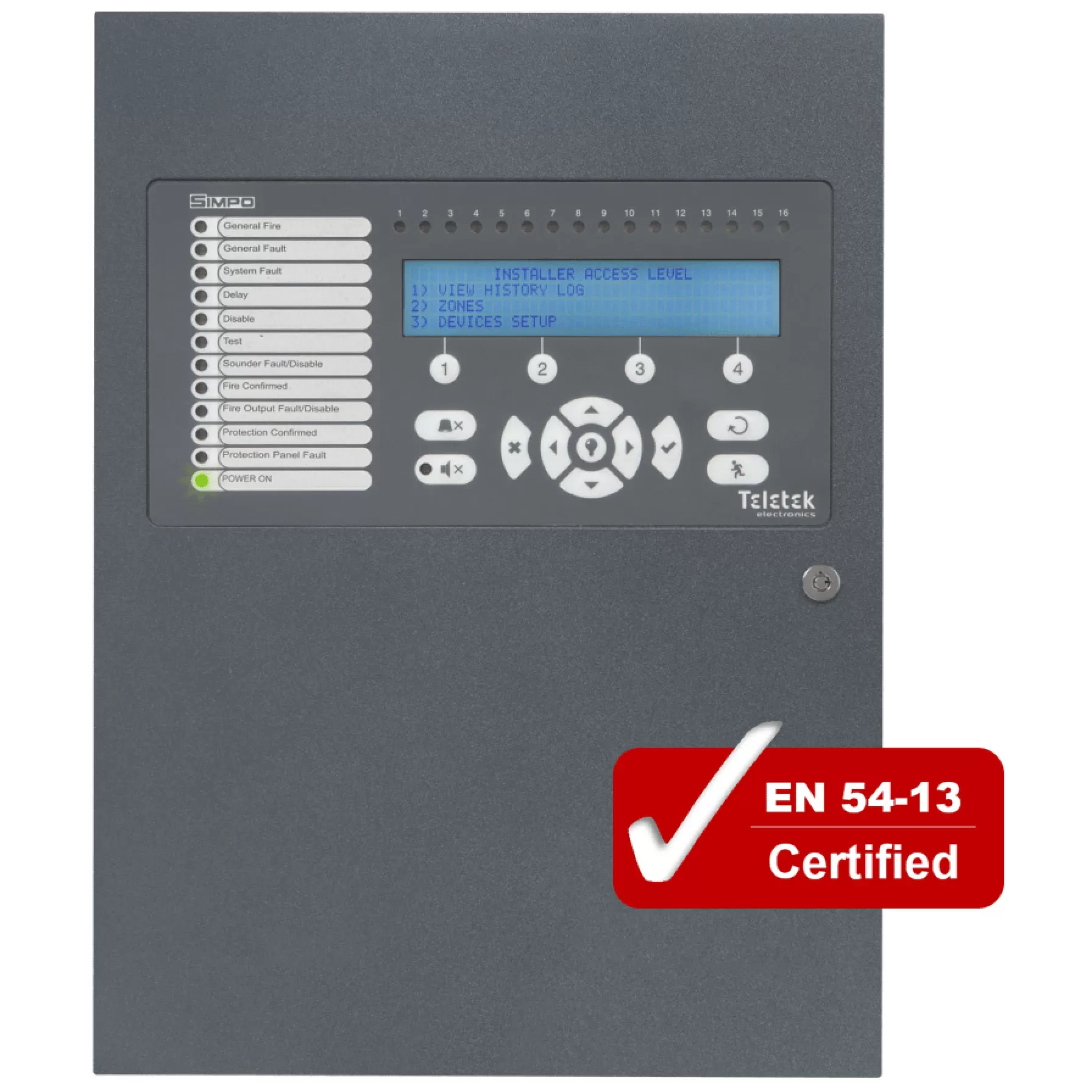 SIMPO - Central de Alarme de Incêndio Endereçável 1 Laço