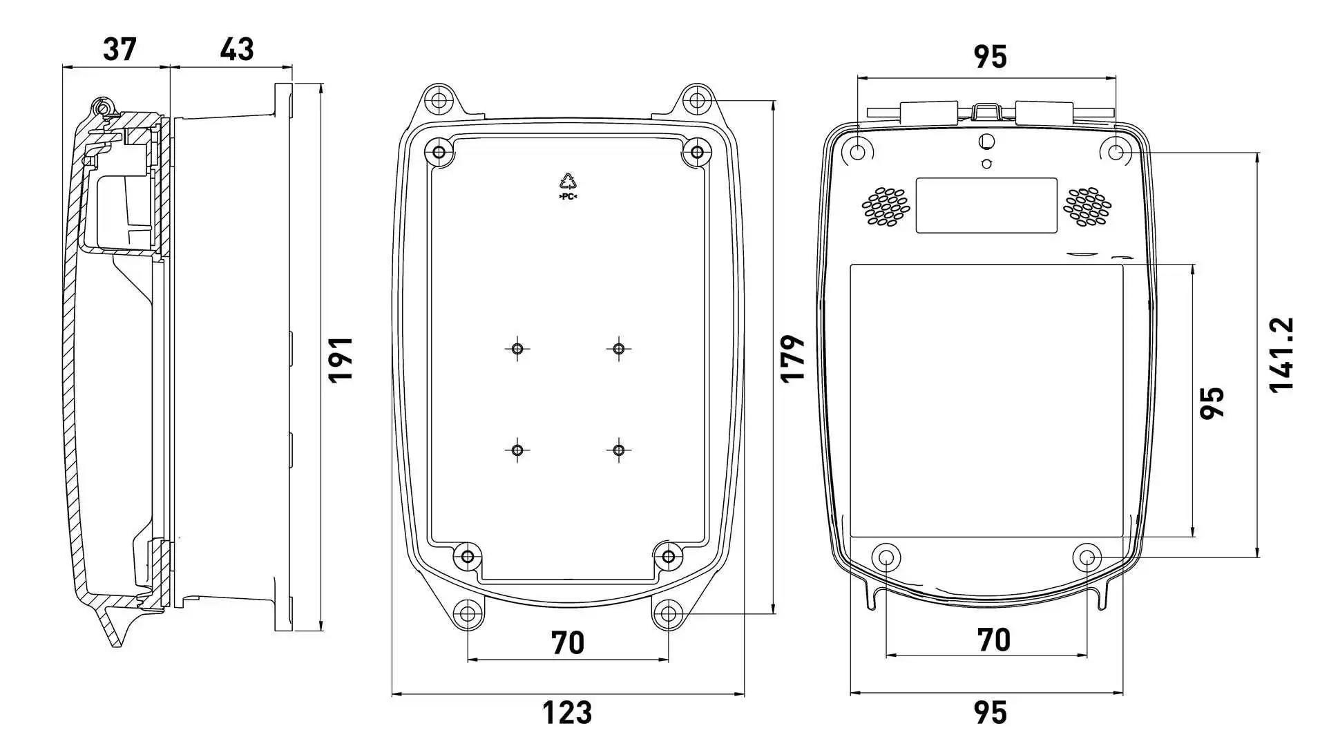 WHCP-BBC - CASE PARA ACIONADOR IP67 - Imagem 2