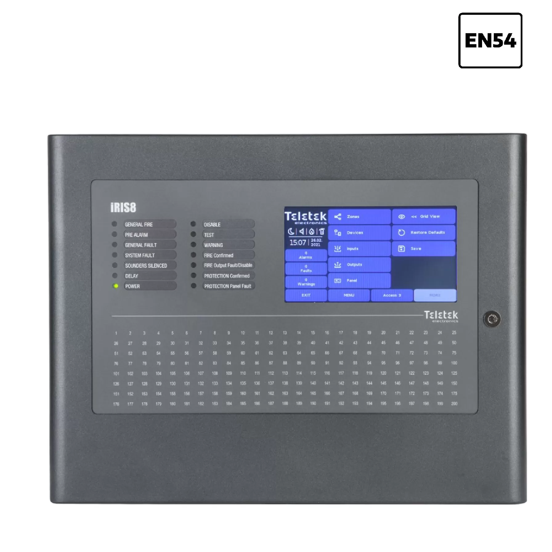 IRIS8 - Painel de Alarme de Incêndio Endereçável