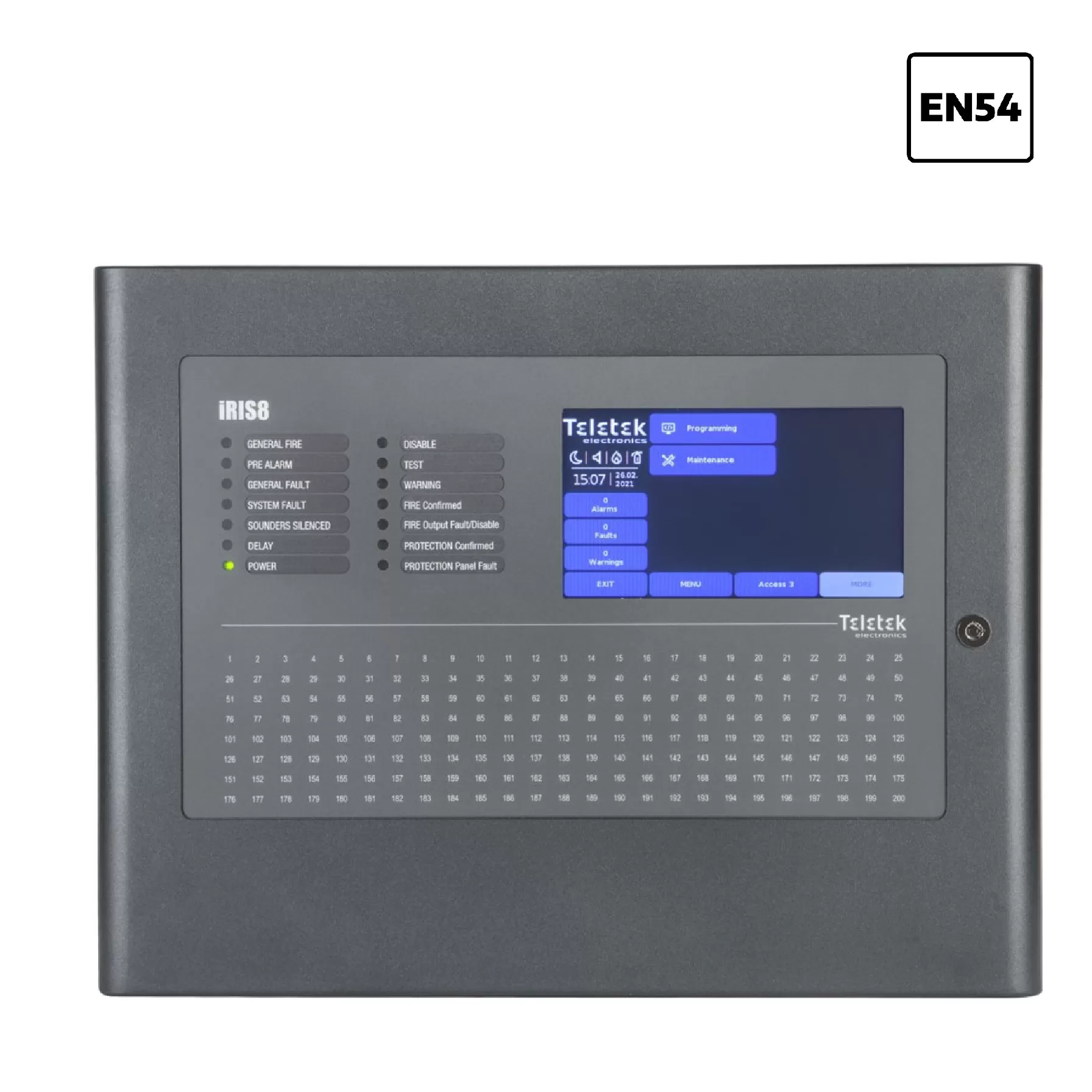 IRIS8 - Painel de Alarme de Incêndio Endereçável