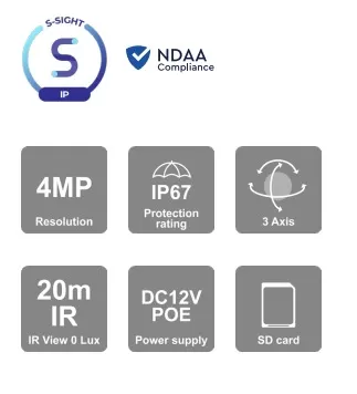 Câmera I2-340IPSN-28 - IP Bullet de Lente Fixa 20m IR 4MP - Imagem 4