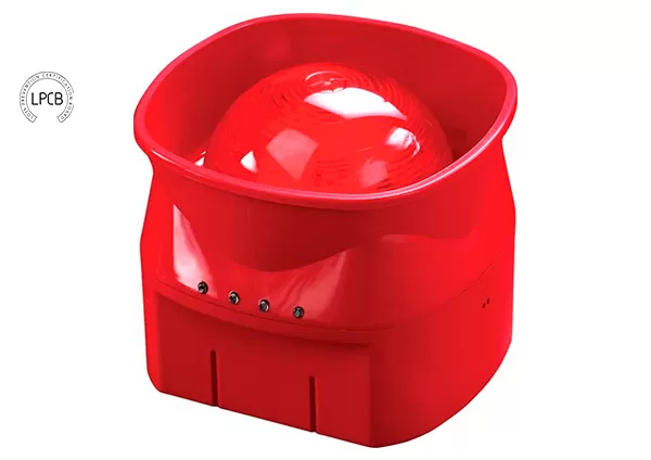 Imagem do modelo 58000-030APO, sirene audiovisual área aberta com isolador